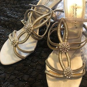Silver crystal sandals